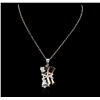 Image 2 : 14KT Two-Tone Gold 1.45 ctw Diamond Pendant With Chain
