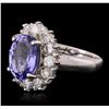 Image 1 : 14KT White Gold 3.35 ctw Tanzanite and Diamond Ring