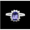 Image 2 : 14KT White Gold 1.43 ctw Tanzanite and Diamond Ring