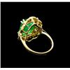 Image 3 : GIA Cert 5.37 ctw Emerald and Diamond Ring - 14KT Yellow Gold