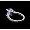 Image 3 : 1.63 ctw Tanzanite and Diamond Ring - 14KT White Gold