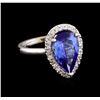 Image 1 : 3.58 ctw Tanzanite and Diamond Ring - 14KT White Gold