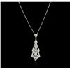 Image 2 : 14KT White Gold 2.48 ctw Diamond Pendant With Chain