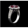 Image 3 : 14KT White Gold 3.33 ctw Rubellite and Diamond Ring