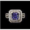 Image 2 : 14KT White Gold 2.16 ctw Tanzanite and Diamond Ring