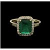 Image 2 : 1.74 ctw Emerald and Diamond Ring - 14KT Yellow Gold