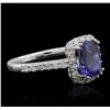 Image 1 : 14KT White Gold 1.71 ctw Tanzanite and Diamond Ring