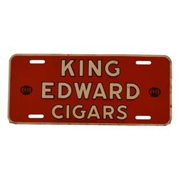 King Edwards Cigars Embossed License Plate Sign