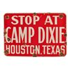 Image 1 : Visit Camp Dixie Houston Texas Porcelain Sign