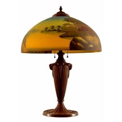 Reverse Painted Shade Table Lamp