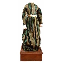Handmade Civil War Era Green Silk Plantation Dress
