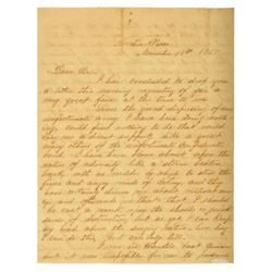 1865 Austin to Galveston Texas Civil War Letter