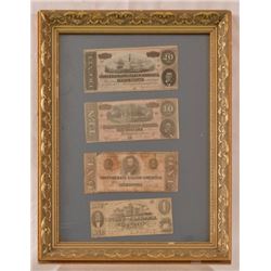 4 Civil War Confederate Currency Bills
