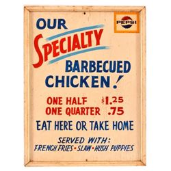 Barbecued Chicken Pepsi Sign