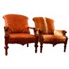 Image 1 : 2 Carved Dog Head Club Chairs