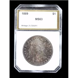 1889-P Morgan Silver Dollar PCI MS63 Toned