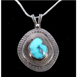 Navajo Sterling & Turquoise Necklace by H. Yazzie