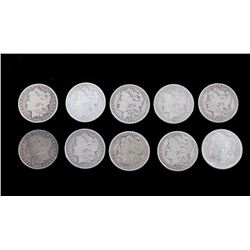 1881-1921 Morgan Silver Dollars Consecutive (10)