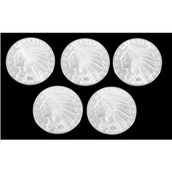 Silver Incused Indian Head Silver Rounds 5 Troy Oz