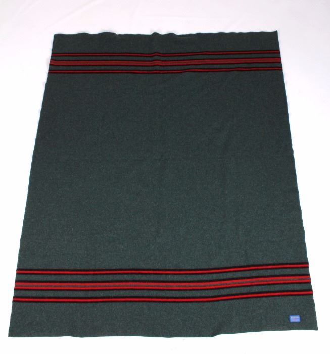 Pendleton Green and Red Stripe Blanket