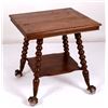 Image 1 : Antique Oak Glass Ball In Claw Feet Parlor Table
