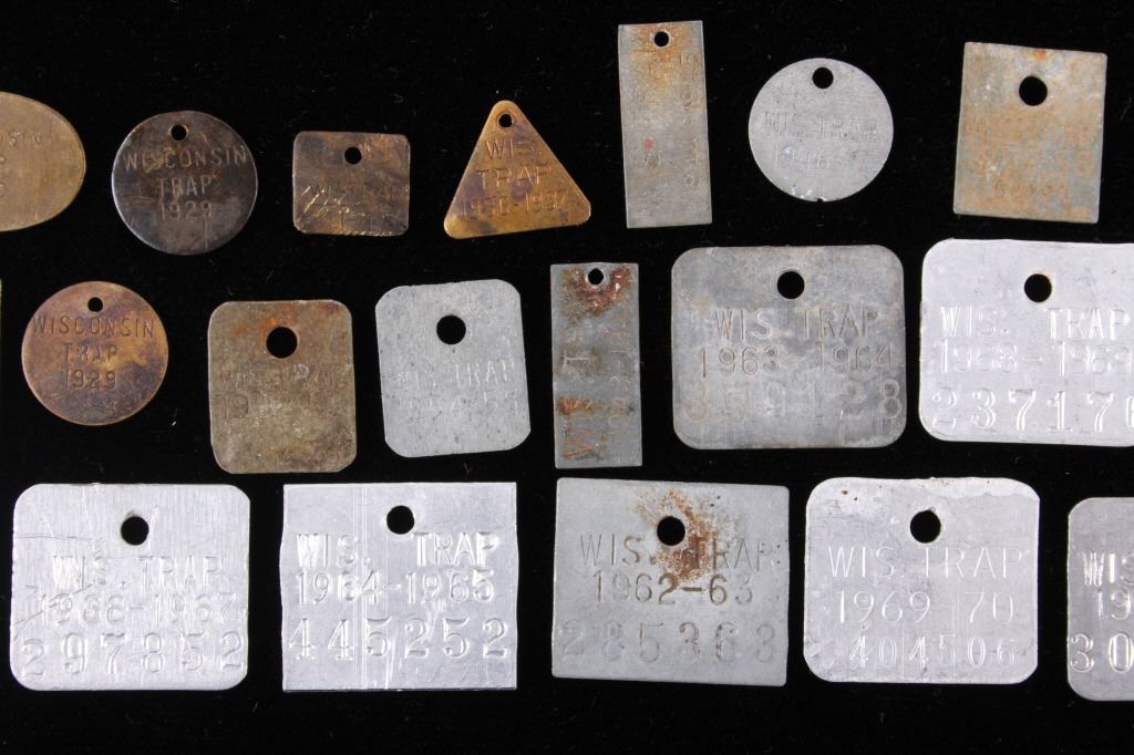 Wisconsin Trap License Tag Collection 1923 1972