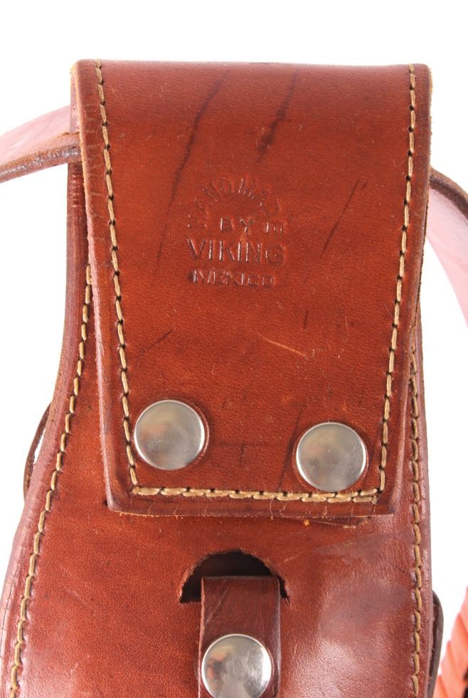 Viking Leather Gun Belt with Holster