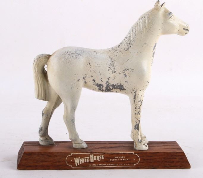 Vintage White Horse Scotch Whiskey Ad. Statue