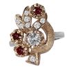 Image 2 : 14KT White Gold Diamond and Ruby Ring - #440A