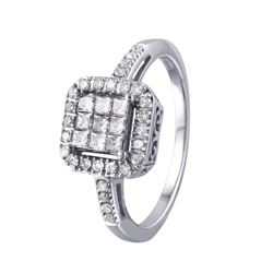 14KT White Gold Diamond Engagement Ring - #180
