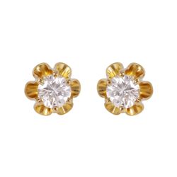 14KT Yellow Gold Diamond Stud Earrings - #469