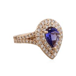 14KT White Gold 1.46ct Tanzanite and Diamond Ring