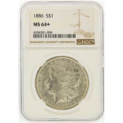 1886 $1 Morgan Silver Dollar NGC Graded MS64+