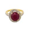 Image 2 : 14KT Yellow Gold 5.16ct Ruby and Diamond Ring
