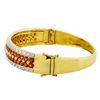 Image 2 : 14KT Yellow Gold 7.00ctw Orange Sapphire and Diamond Bangle Bracelet
