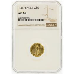 1989 $5 American Gold Eagle Coin NGC Graded MS69