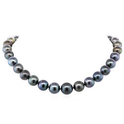 14KT White Gold 12mm-15.5mm Tahitian Cultured Black Pearl Necklace