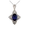 Image 2 : 18KT White Gold 12.43ct Tanzanite and Diamond Necklace
