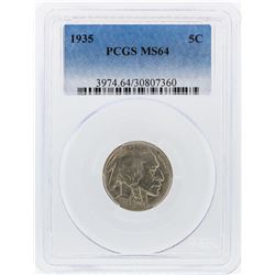 1935 Buffalo Nickel Coin PCGS Graded MS64