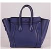 Image 3 : Authentic Celine Mini Luggage Bag Indigo Blue Pebbled Leather