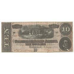 1864 $10 The Confederate States of America Note