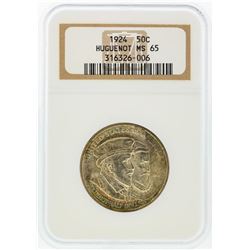 1924 Huguenot-Walloon Tercentary Half Dollar Coin NGC MS65