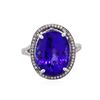 Image 2 : 14KT White Gold 10.20ct Tanzanite and Diamond Ring
