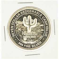 Harrahs Casino Hotel $7 Casino Gaming Token .999 Silver Limited Edition