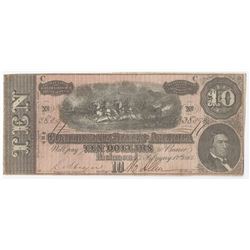 1864 $10 The Confederate States of America Note