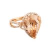 Image 1 : 14KT Rose Gold 7.21ct Morganite and Diamond Ring