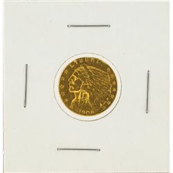 1908 $2 1/2 Indian Head Quarter Eagle Gold Coin