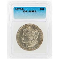 1878-S $1 Morgan Silver Dollar ICG Graded MS62