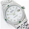 Image 1 : Mens Rolex Stainless Steel Diamond and Emerald Datejust Wristwatch