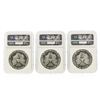 Image 2 : Set of (3) 1986-1988 $1 Silver Eagle Coins NGC Graded MS69